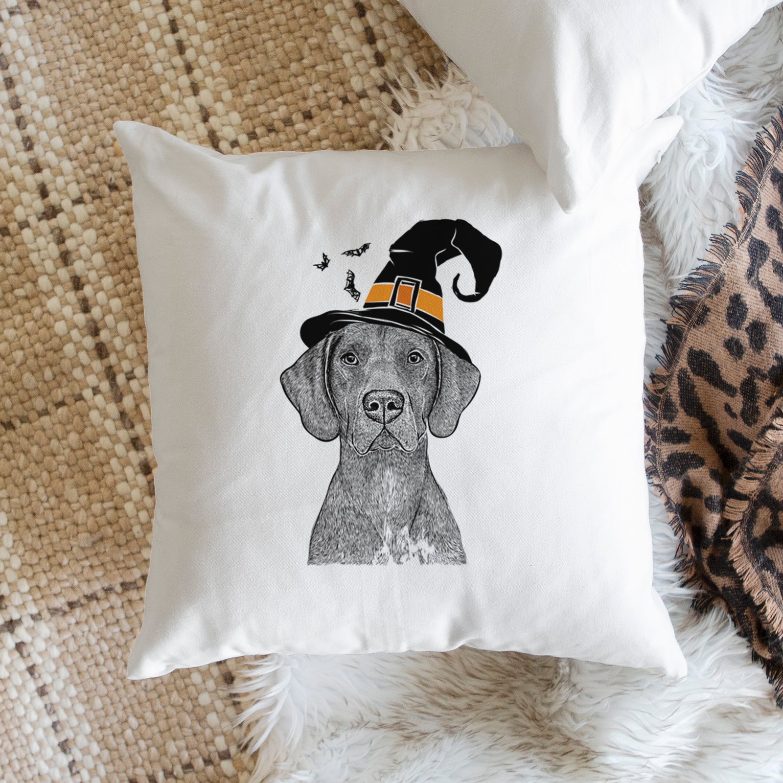 Lucifer the German Shorthaired Pointer - Throw Pillow Cover