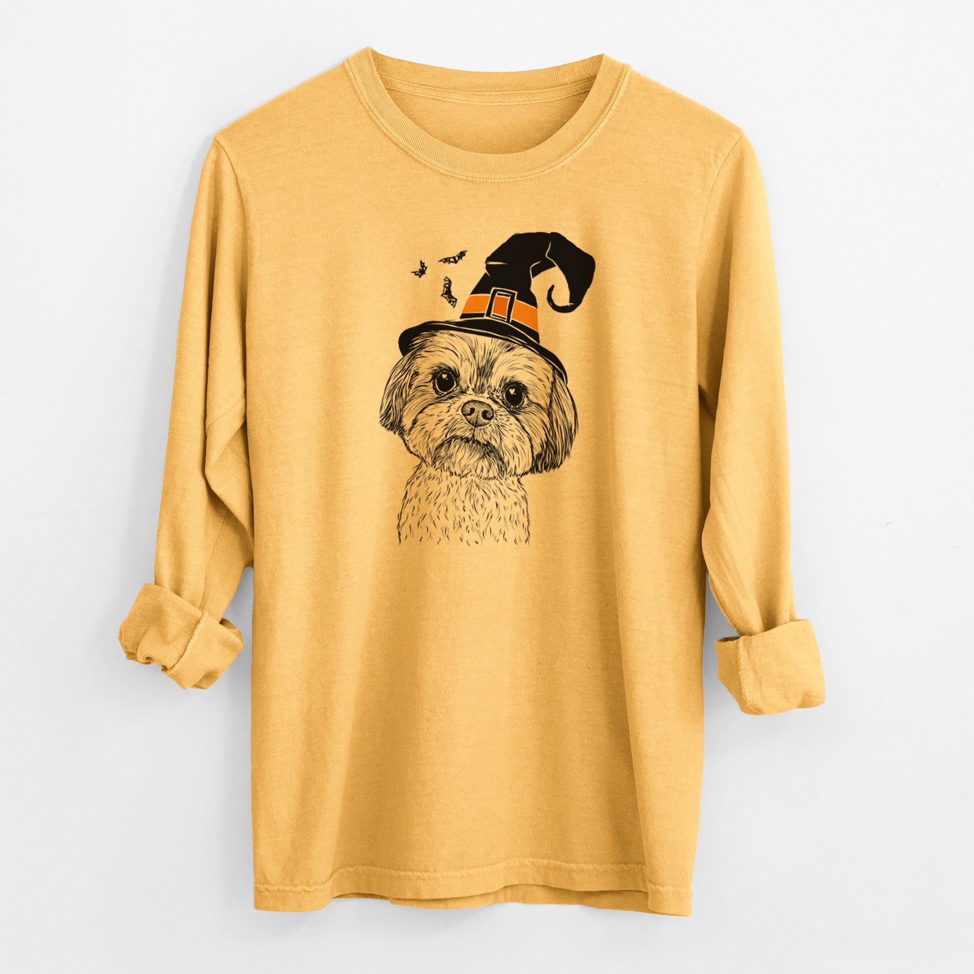 Witch Lucy the Shorkie - Men's Heavyweight 100% Cotton Long Sleeve