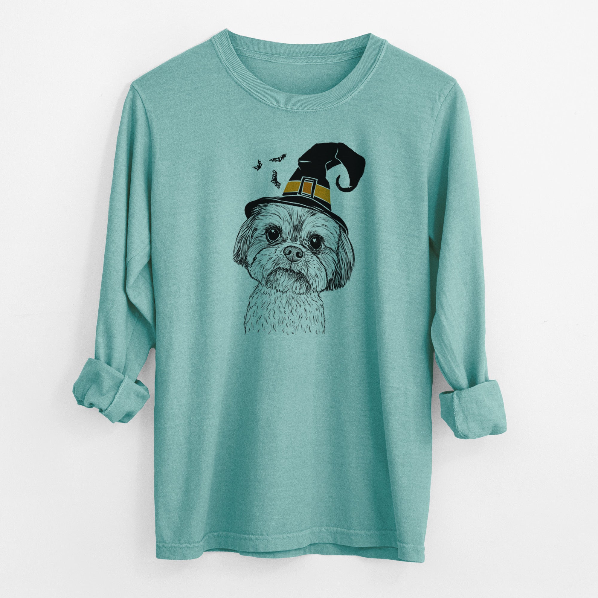 Witch Lucy the Shorkie - Men's Heavyweight 100% Cotton Long Sleeve