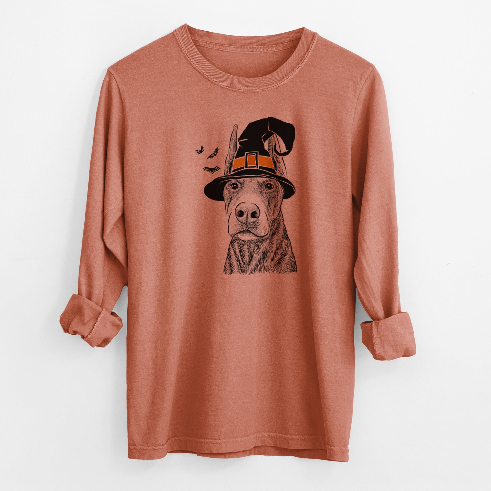 Witch Luna the Doberman Pinscher - Men's Heavyweight 100% Cotton Long Sleeve