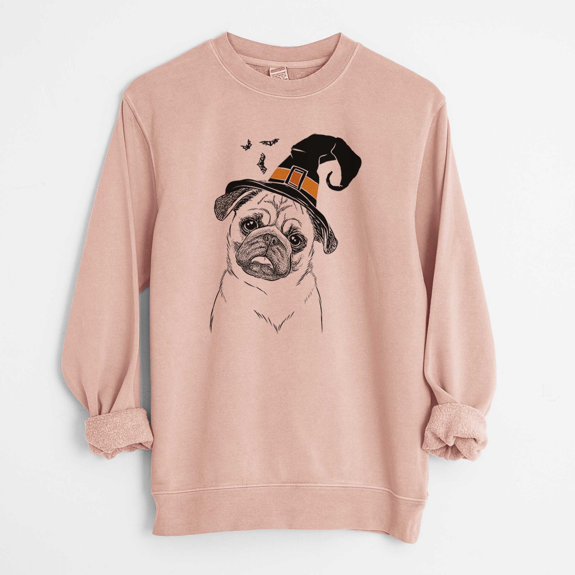 Witch Macy the Pug - Unisex Pigment Dyed Crew Sweatshirt