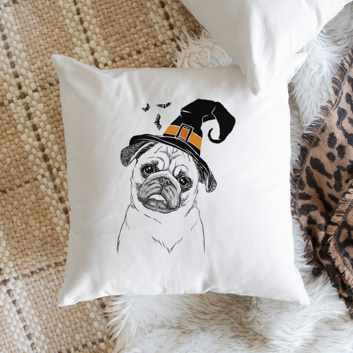 Macy the Pug - Throw Pillow Cover