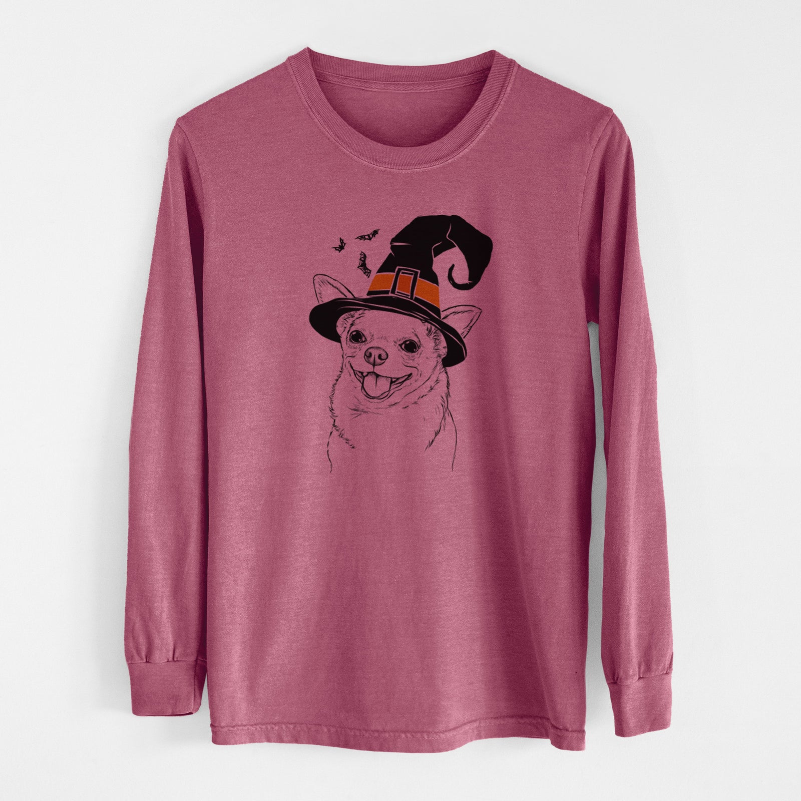 Witch Maddison Pearl the Chihuahua - Men's Heavyweight 100% Cotton Long Sleeve