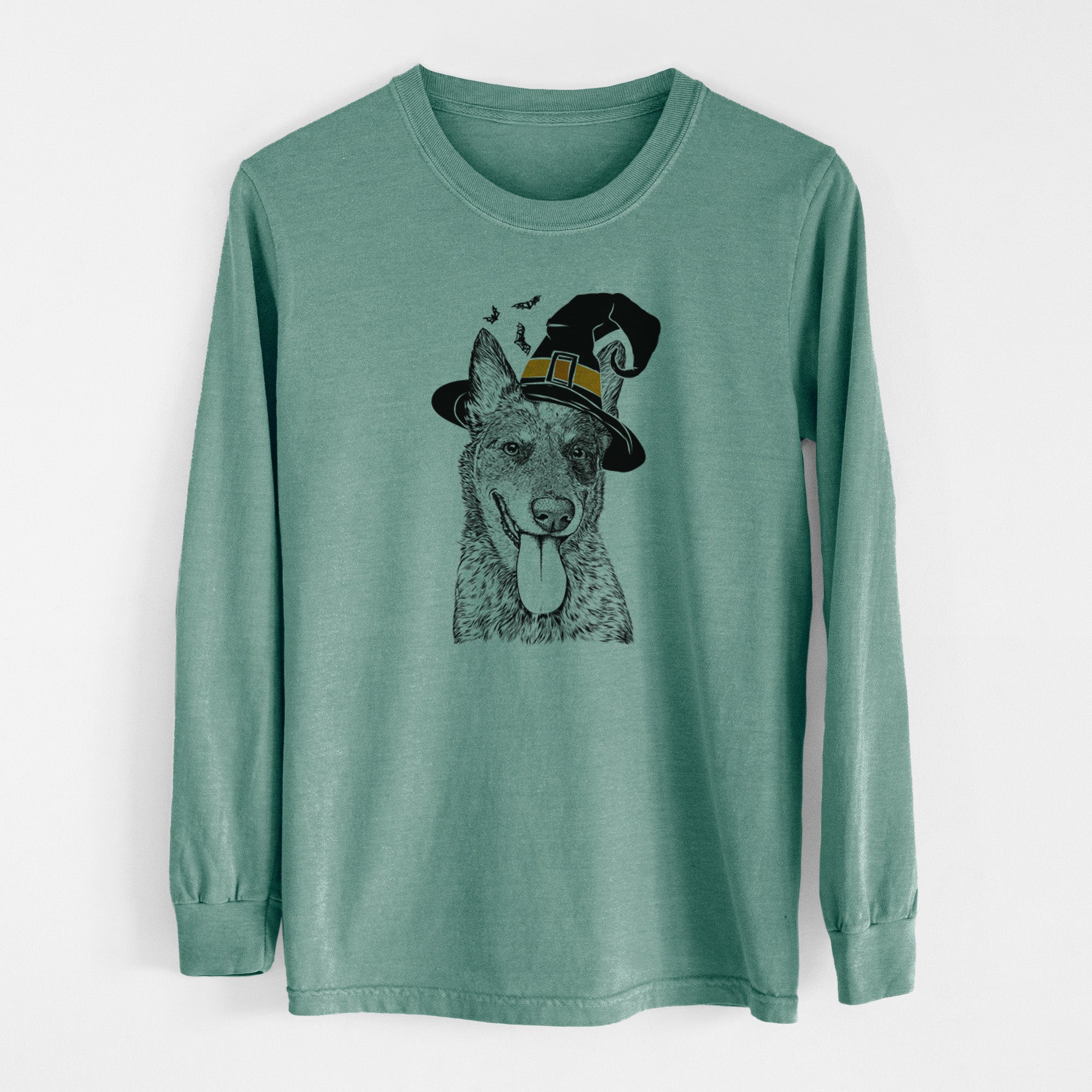 Witch Madison the Blue Heeler - Men's Heavyweight 100% Cotton Long Sleeve