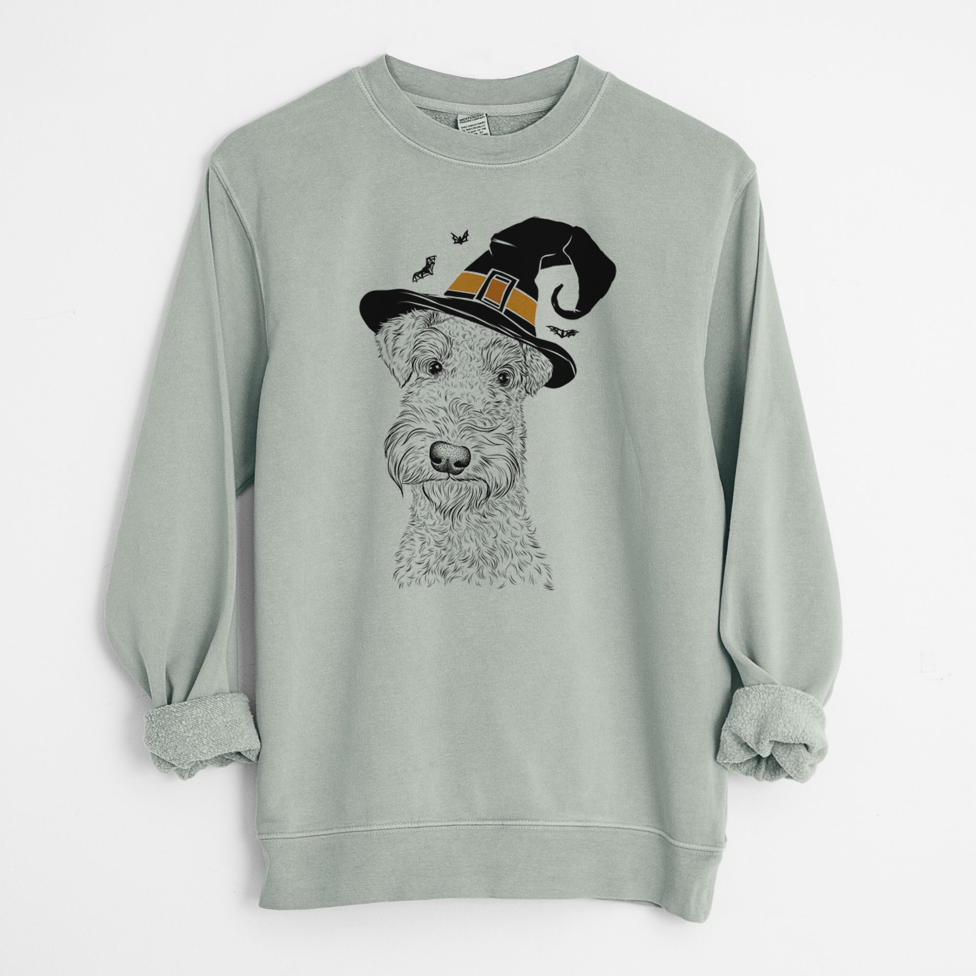 Witch Roc Haven Maggie May the Airedale Terrier - Unisex Pigment Dyed Crew Sweatshirt