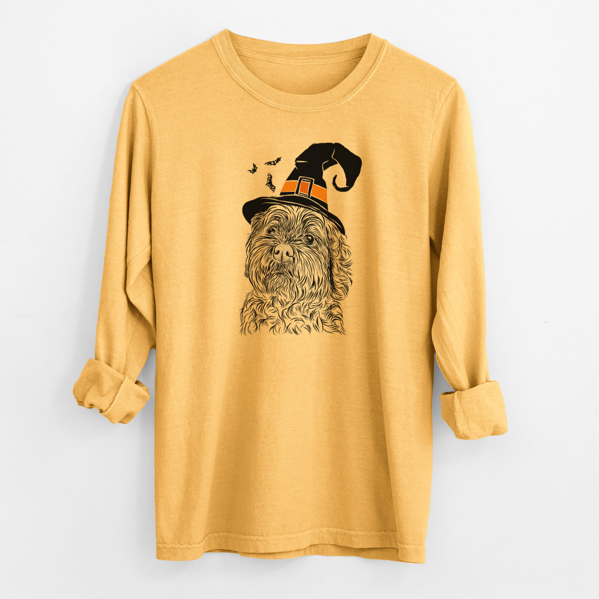 Witch Maggie Girl the Cockapoo - Men's Heavyweight 100% Cotton Long Sleeve