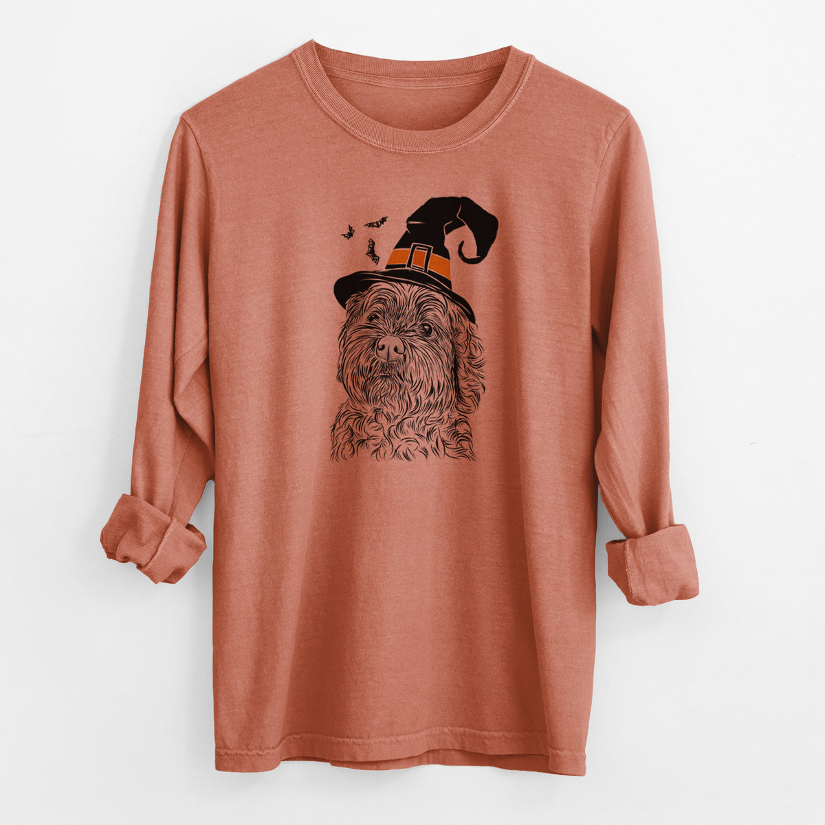 Witch Maggie Girl the Cockapoo - Men's Heavyweight 100% Cotton Long Sleeve