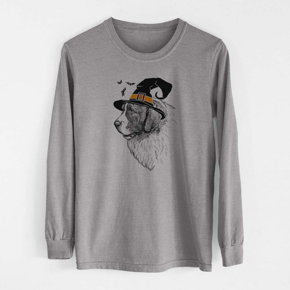 Witch Magnus the Pyrenean Mastiff - Men's Heavyweight 100% Cotton Long Sleeve