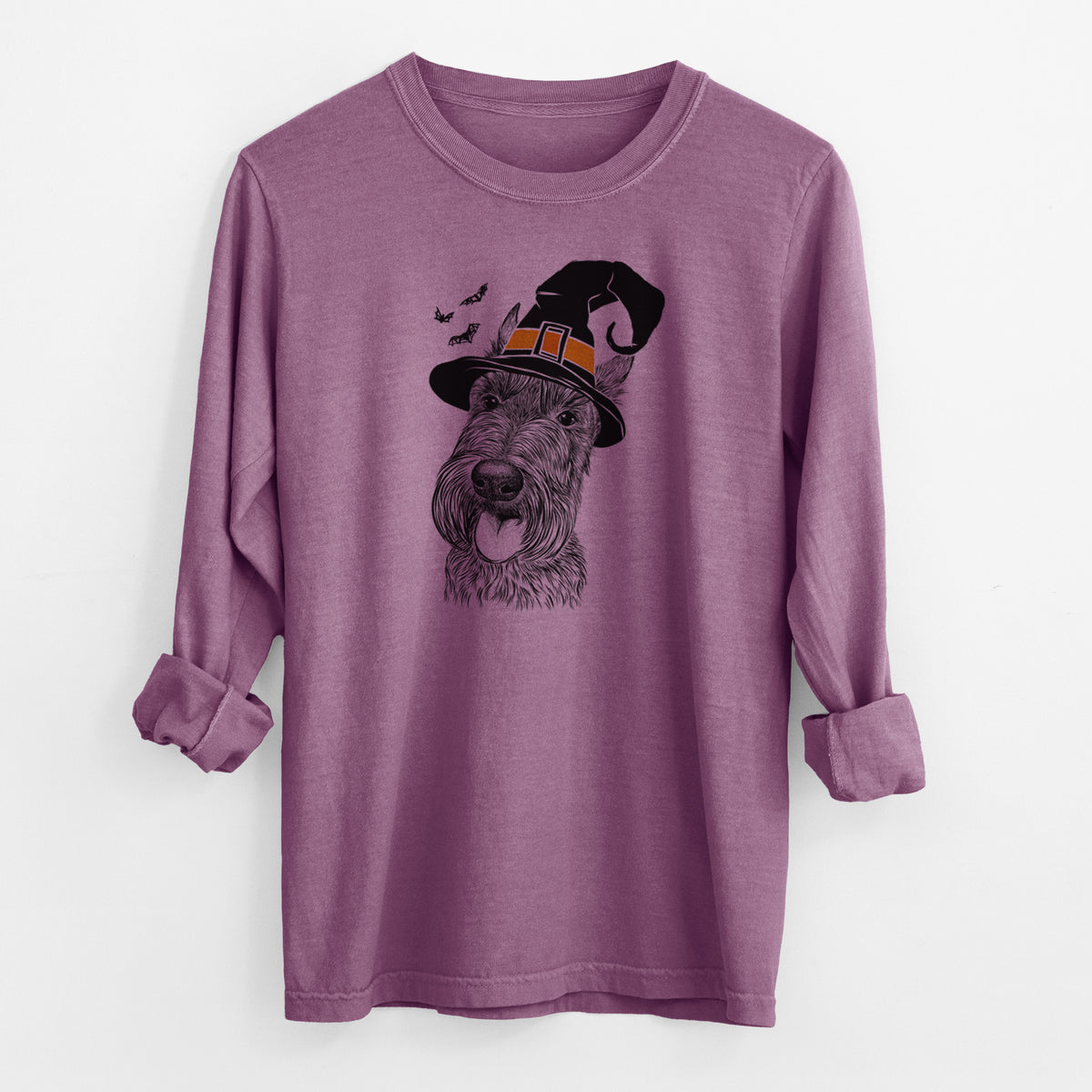 Witch Magnus the Scottish Terrier - Men's Heavyweight 100% Cotton Long Sleeve