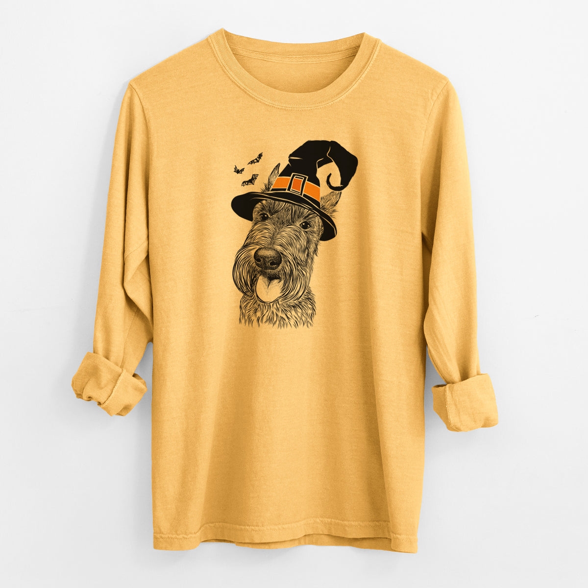 Witch Magnus the Scottish Terrier - Men's Heavyweight 100% Cotton Long Sleeve