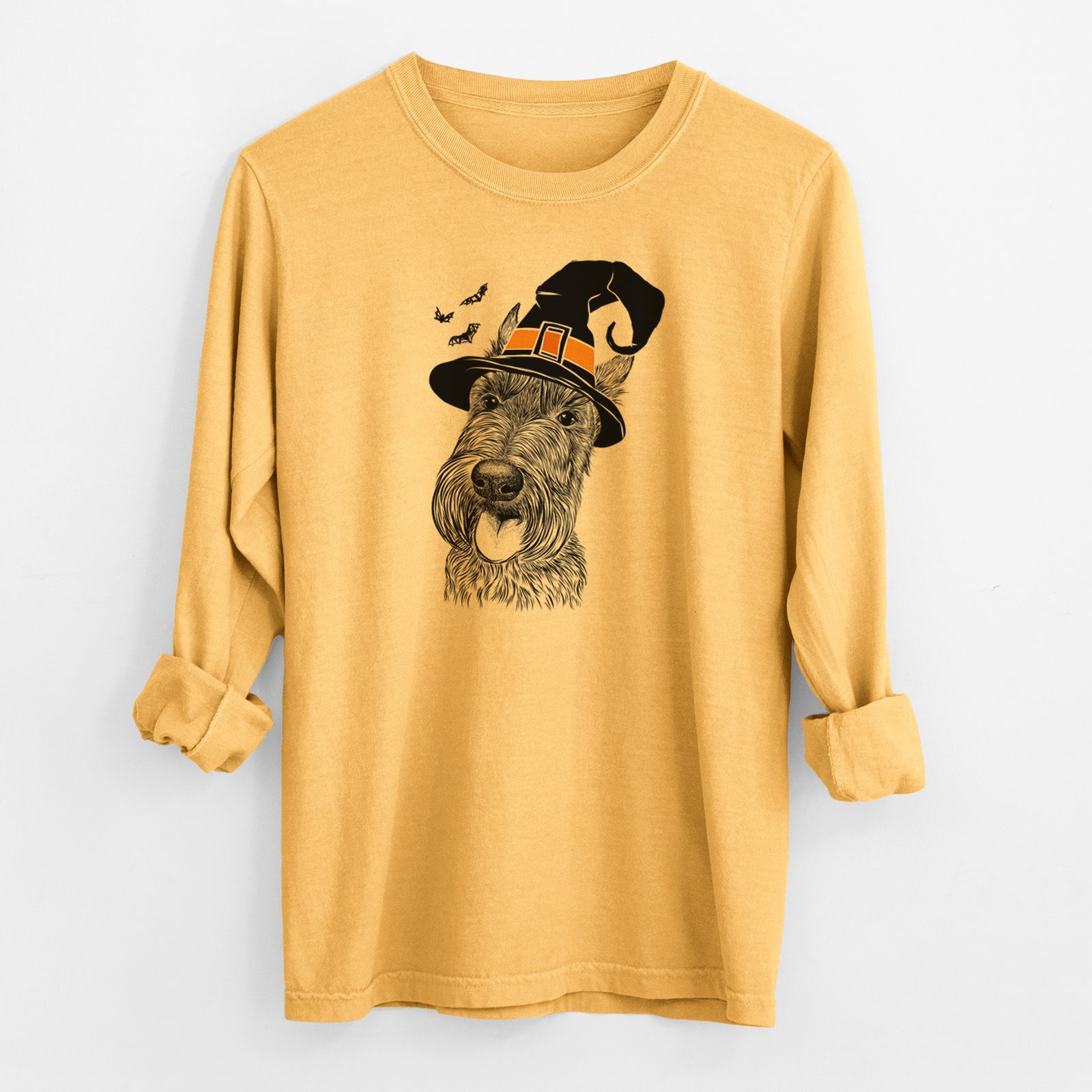 Witch Magnus the Scottish Terrier - Men's Heavyweight 100% Cotton Long Sleeve