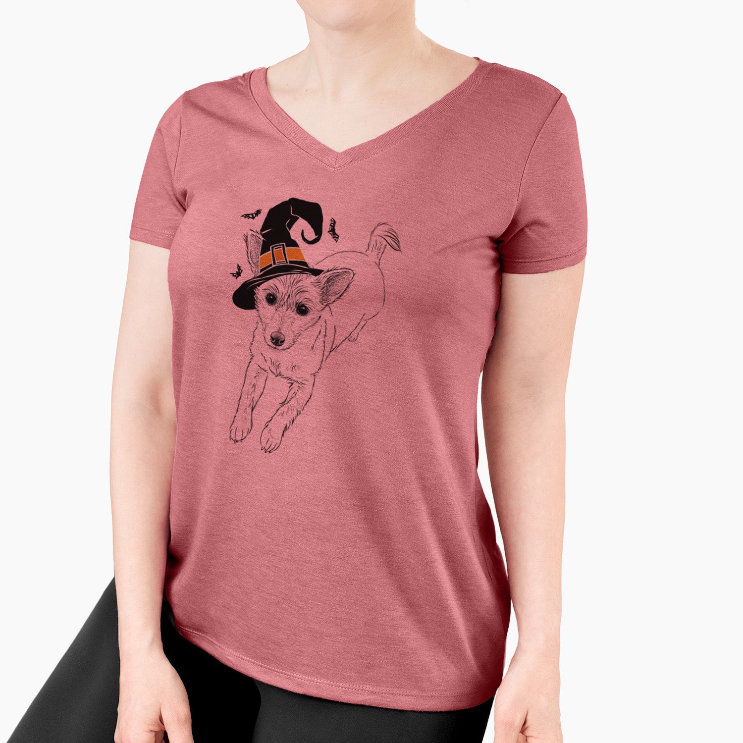 Witch Maisie the Terrier Mix - Women's Perfect V-neck Shirt