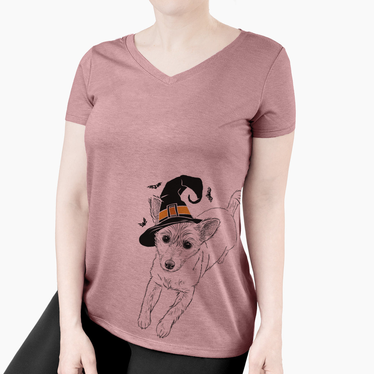 Witch Maisie the Terrier Mix - Women's Perfect V-neck Shirt