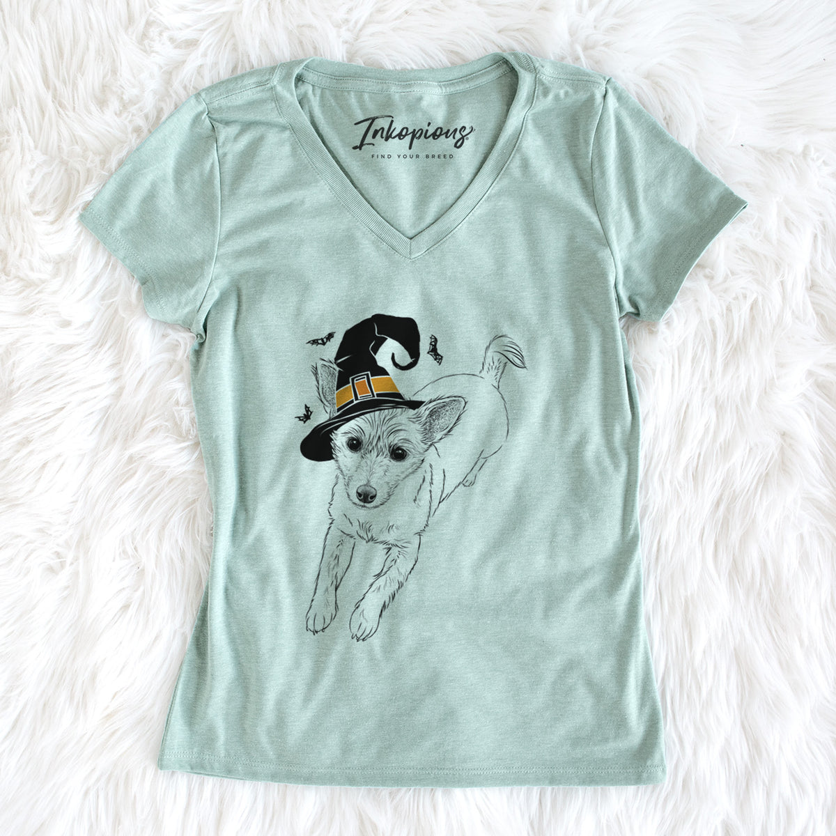 Witch Maisie the Terrier Mix - Women's Perfect V-neck Shirt