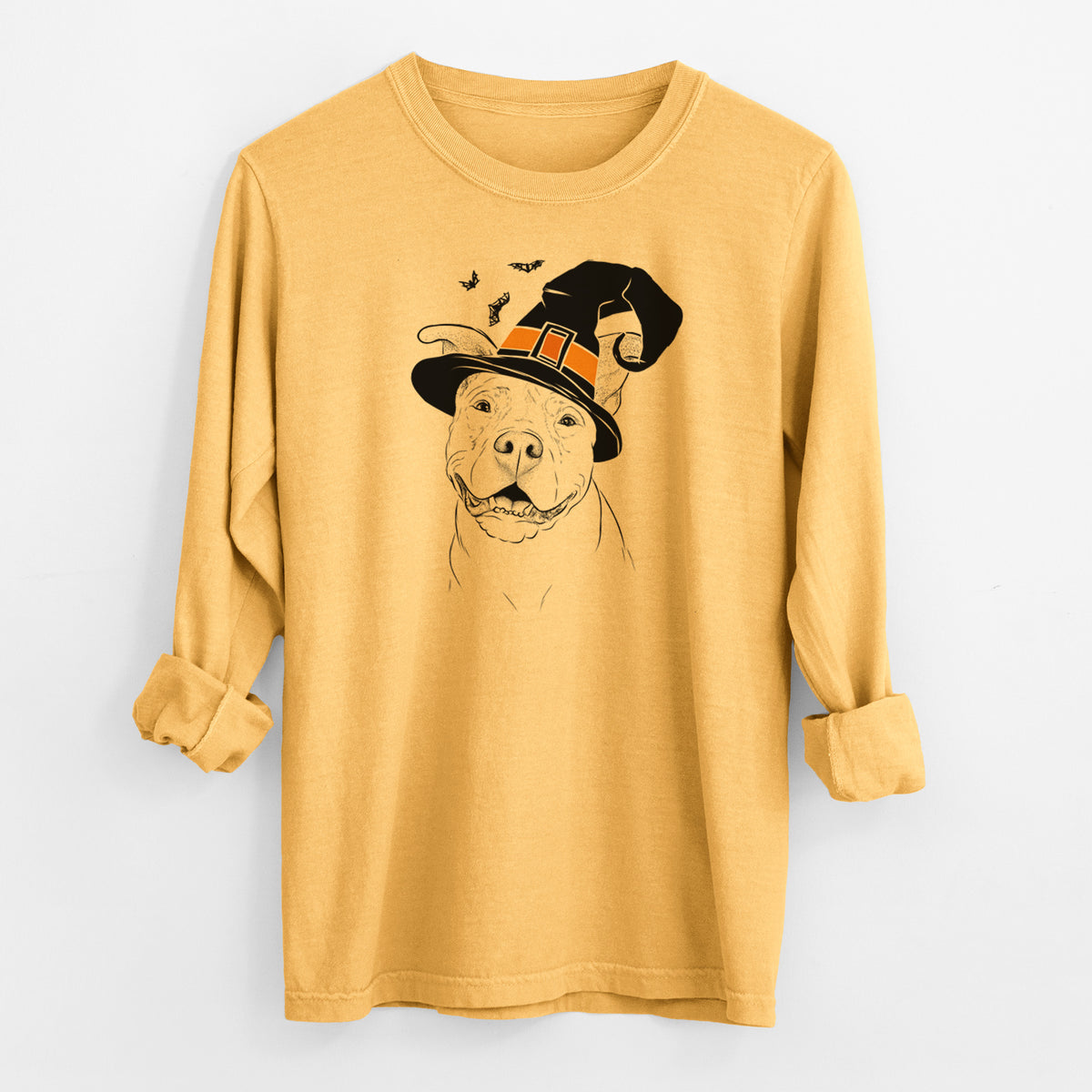 Witch Malibu the Staffordshire Terrier/Pitbull Mix - Men's Heavyweight 100% Cotton Long Sleeve