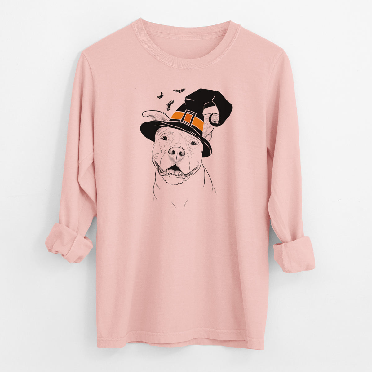 Witch Malibu the Staffordshire Terrier/Pitbull Mix - Men's Heavyweight 100% Cotton Long Sleeve