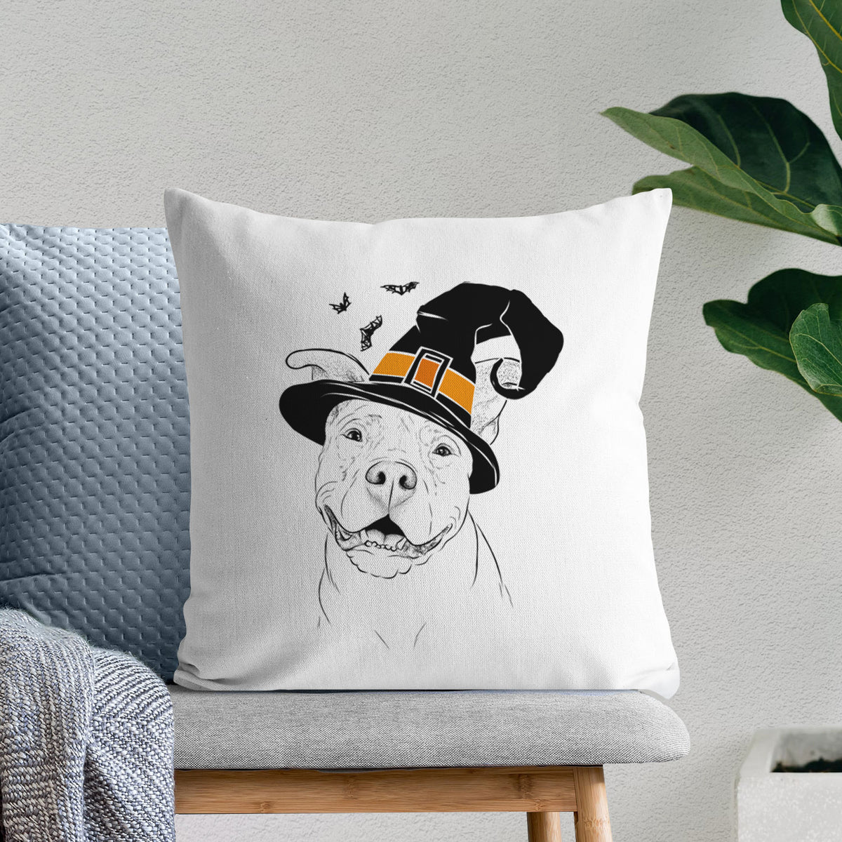 Malibu the Staffordshire Terrier/Pitbull Mix - Throw Pillow Cover