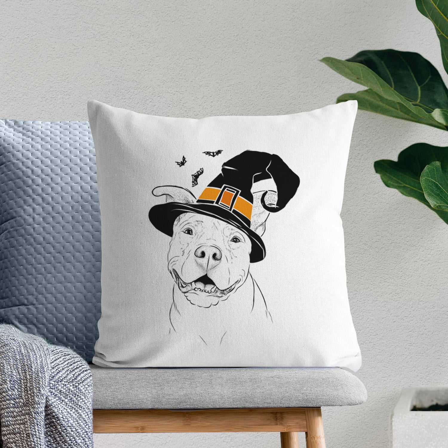 Malibu the Staffordshire Terrier/Pitbull Mix - Throw Pillow Cover