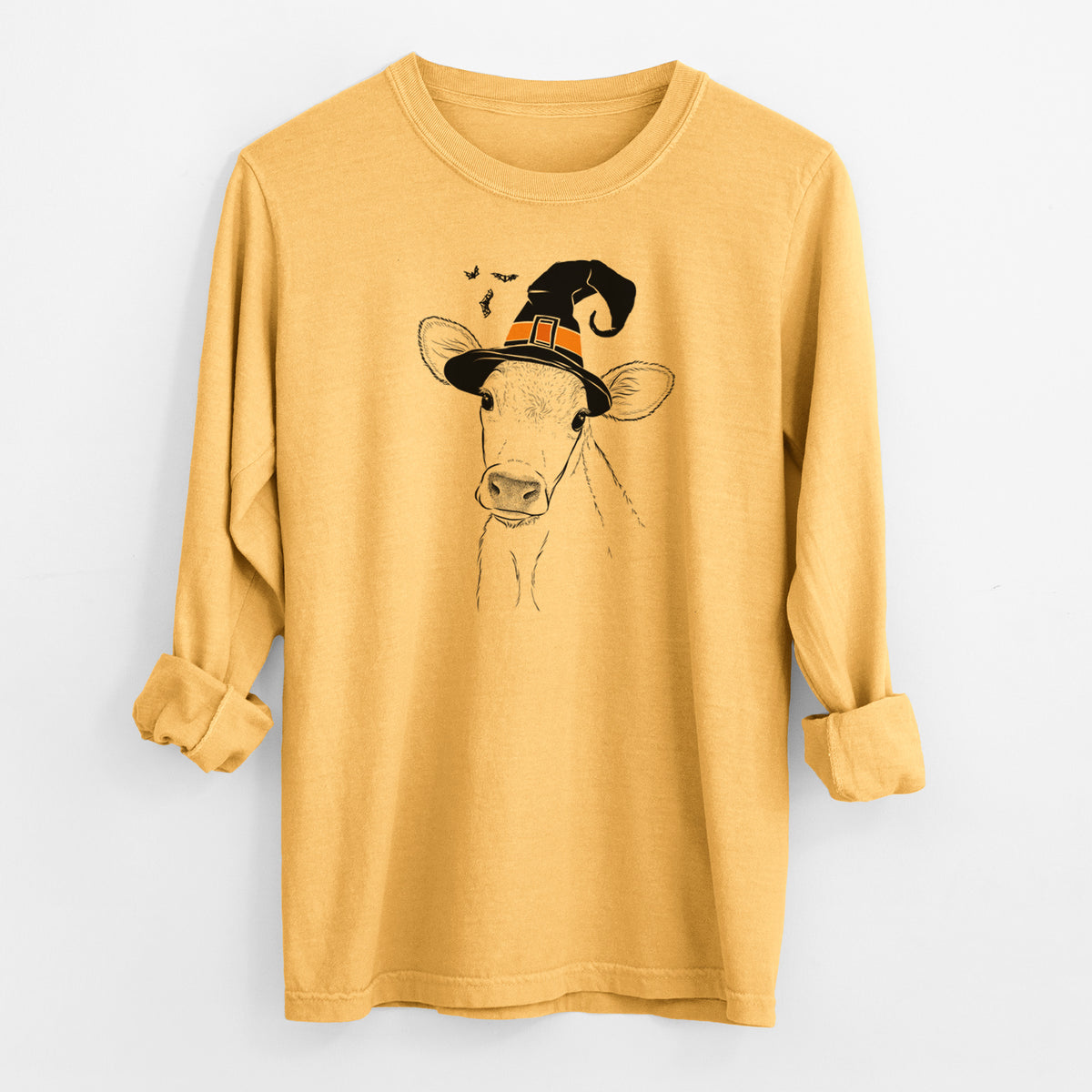 Witch Malu the Cow - Men's Heavyweight 100% Cotton Long Sleeve