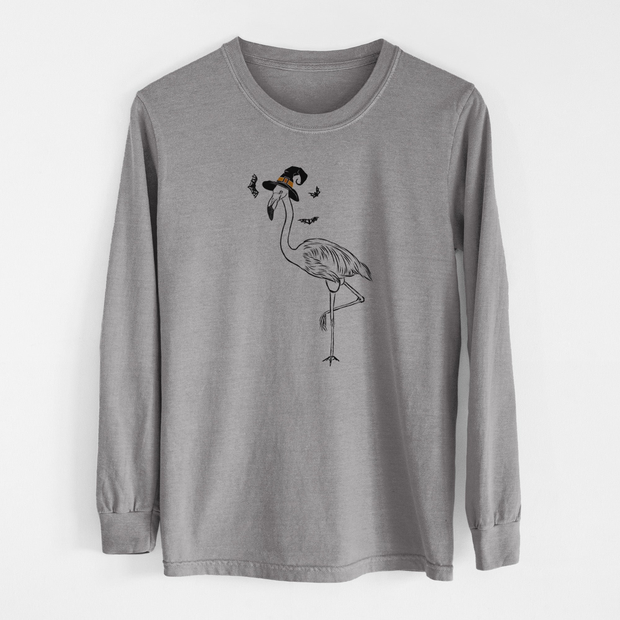 Witch Mango the Flamingo - Men's Heavyweight 100% Cotton Long Sleeve