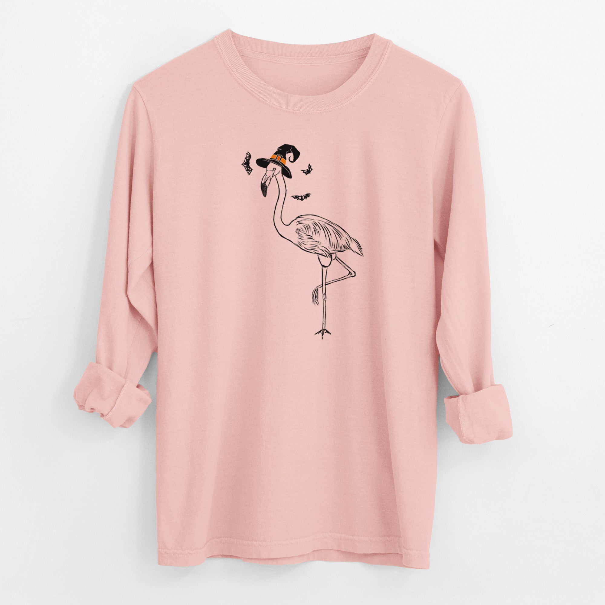 Witch Mango the Flamingo - Men's Heavyweight 100% Cotton Long Sleeve