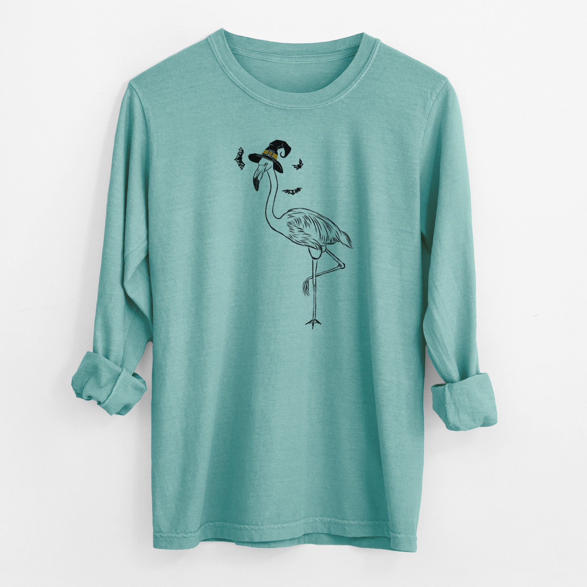 Witch Mango the Flamingo - Men's Heavyweight 100% Cotton Long Sleeve