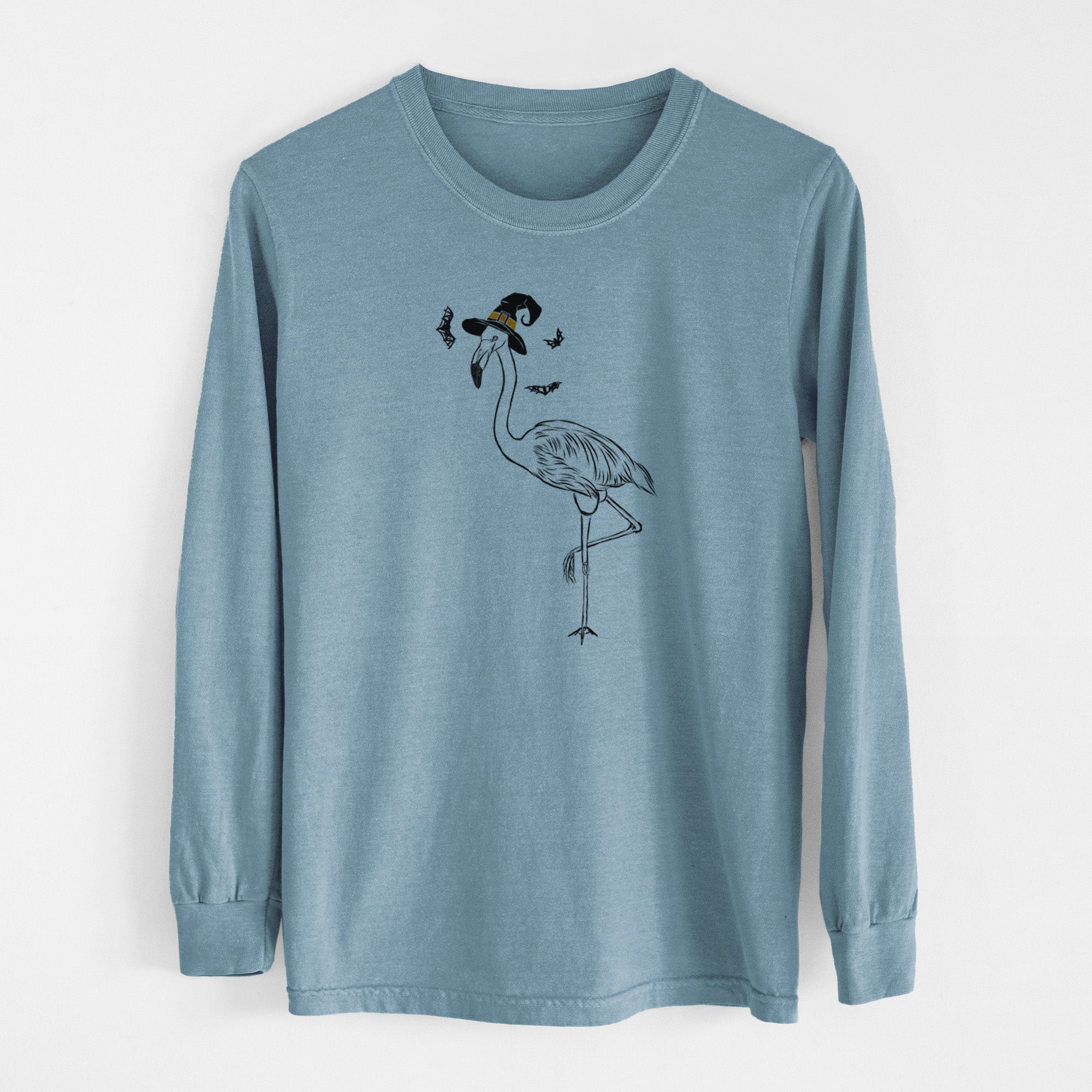 Witch Mango the Flamingo - Men's Heavyweight 100% Cotton Long Sleeve