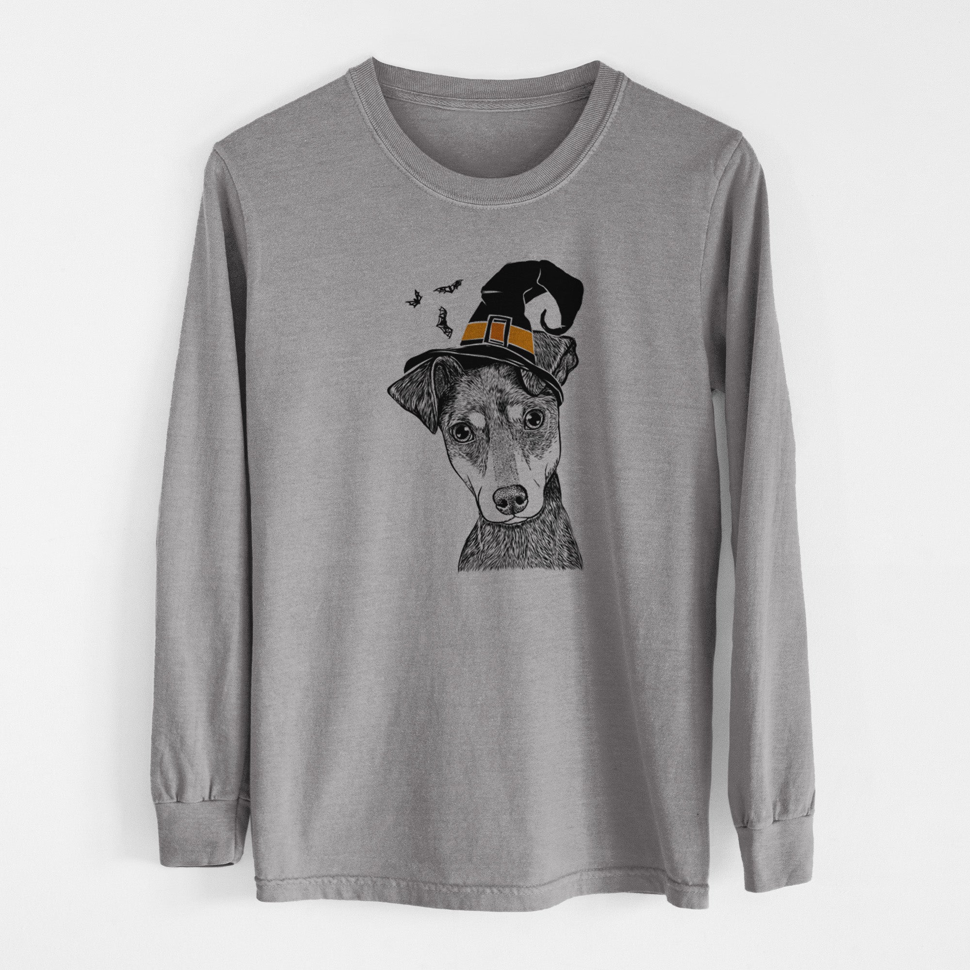 Witch Manny the Manchester Terrier - Men's Heavyweight 100% Cotton Long Sleeve