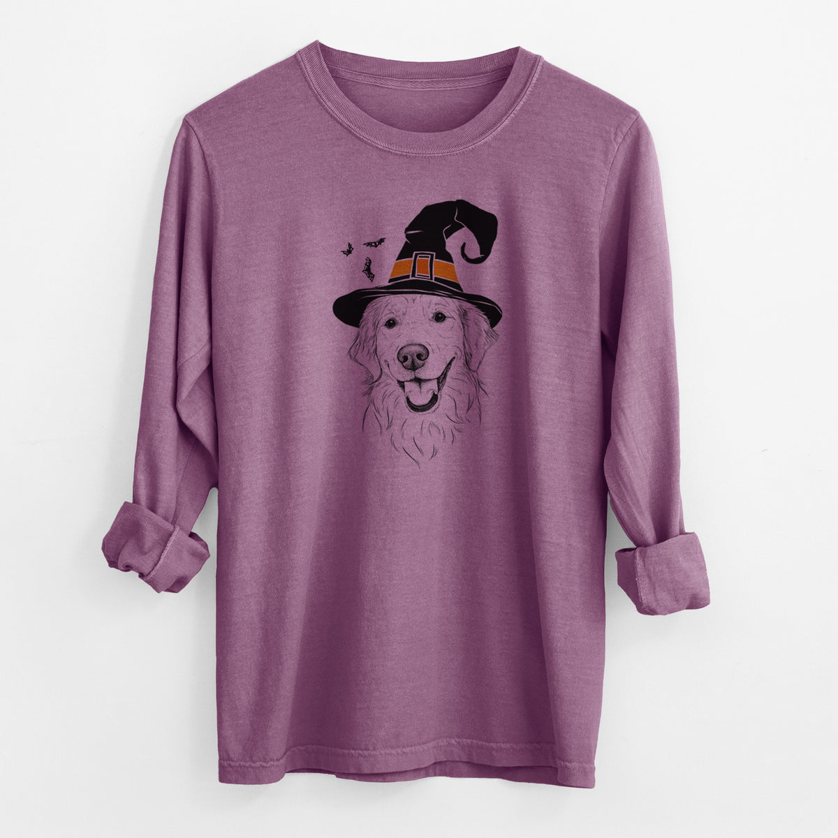 Witch Maple the Golden Retriever - Men's Heavyweight 100% Cotton Long Sleeve