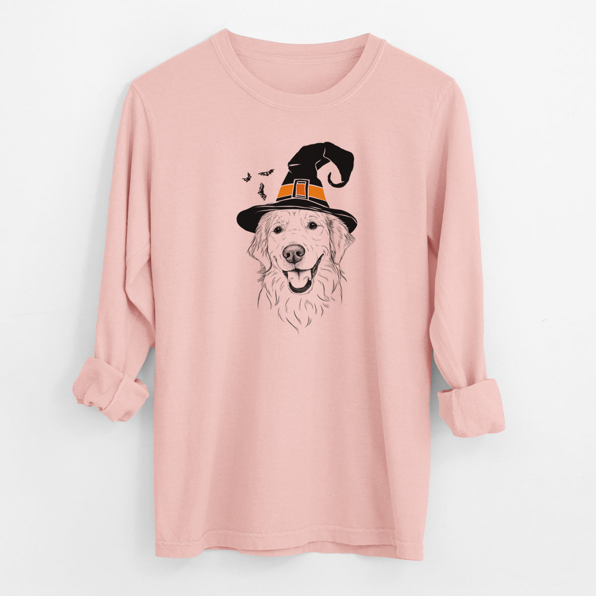 Witch Maple the Golden Retriever - Men's Heavyweight 100% Cotton Long Sleeve