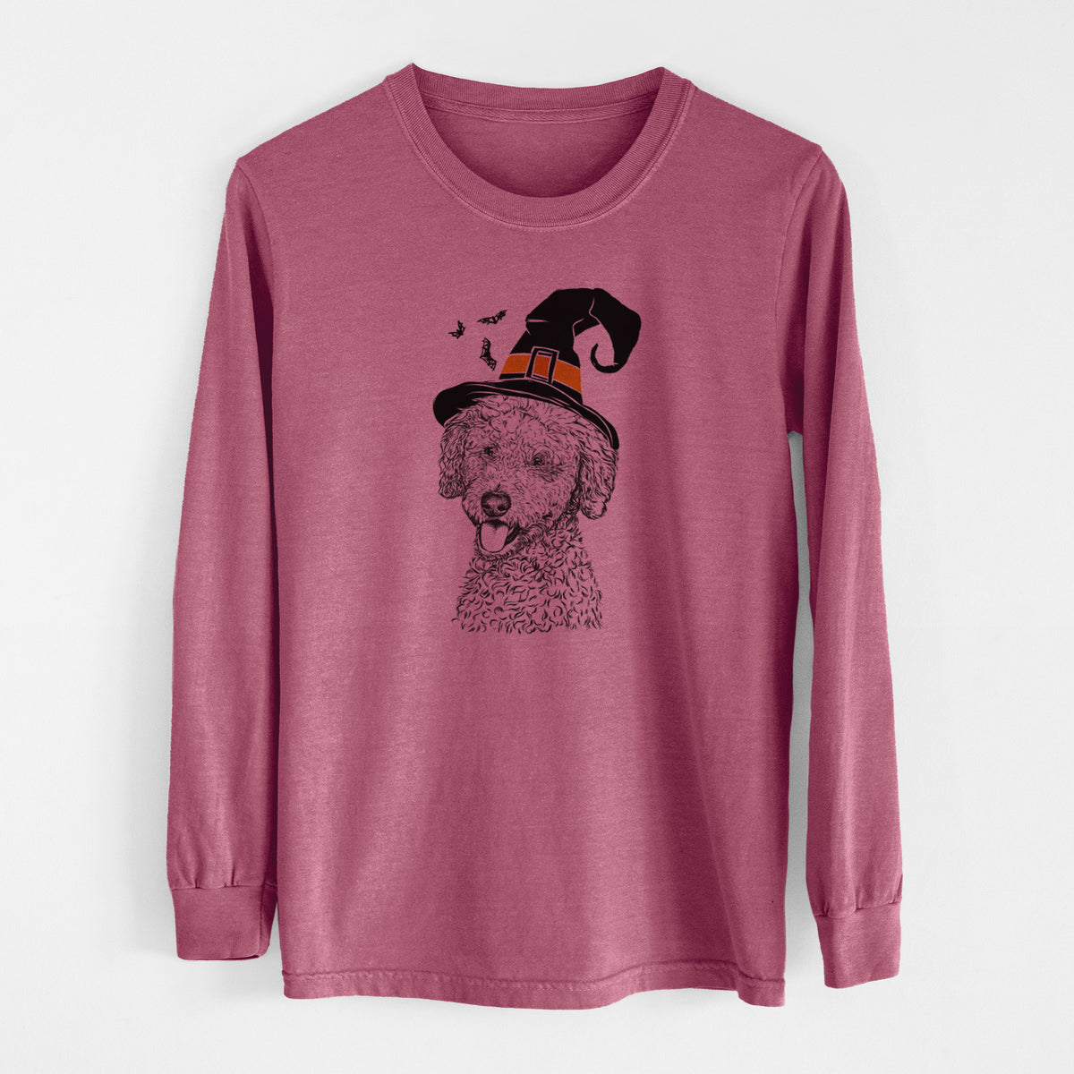 Witch Marlow the Goldendoodle - Men's Heavyweight 100% Cotton Long Sleeve