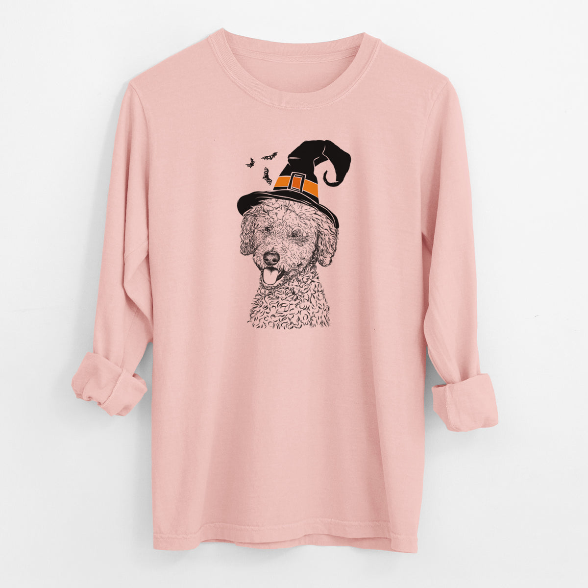 Witch Marlow the Goldendoodle - Men's Heavyweight 100% Cotton Long Sleeve
