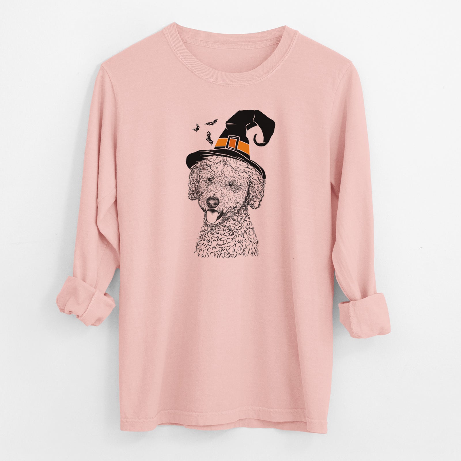 Witch Marlow the Goldendoodle - Men's Heavyweight 100% Cotton Long Sleeve