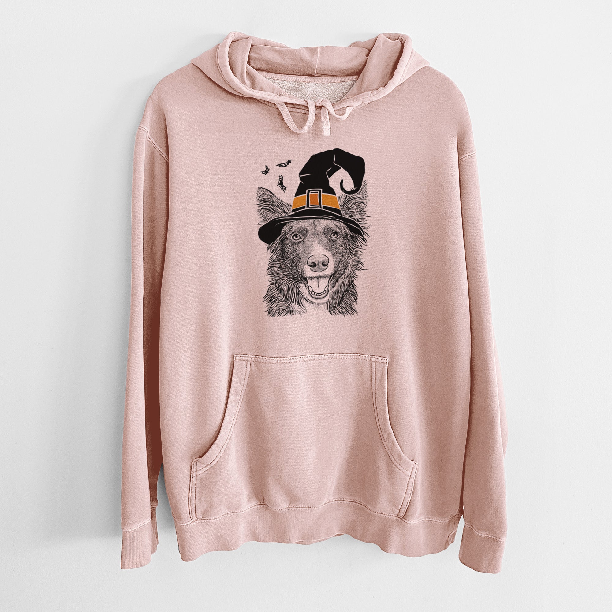 Witch Marti the Border Collie - Unisex Pigment Dyed Hoodie