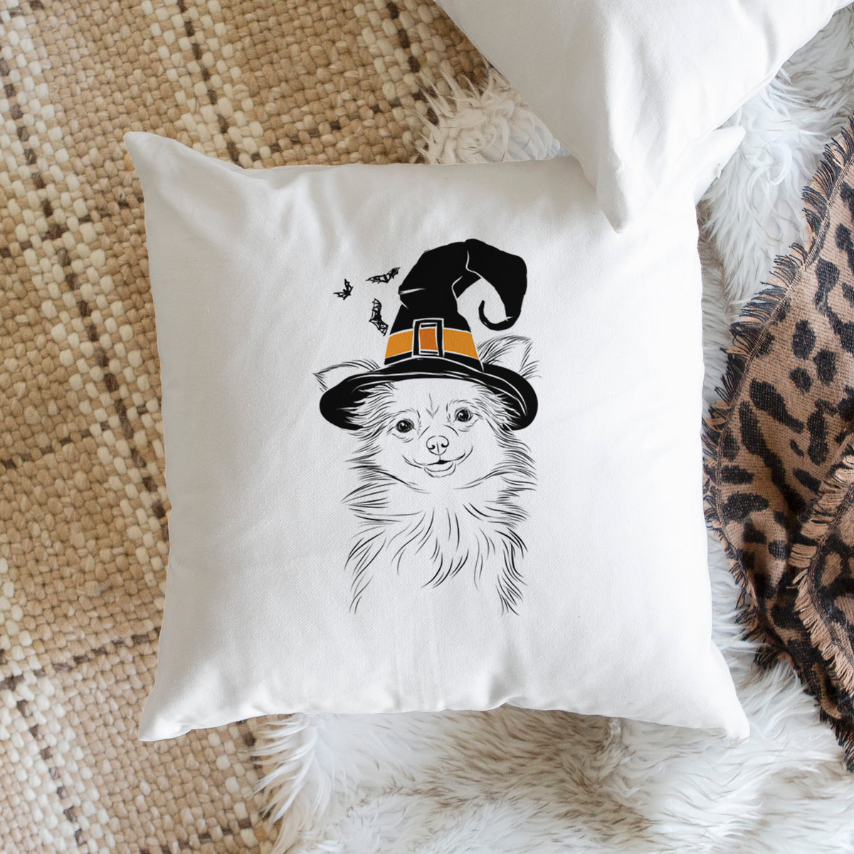 Marzi the Long Haired Chihuahua - Throw Pillow Cover