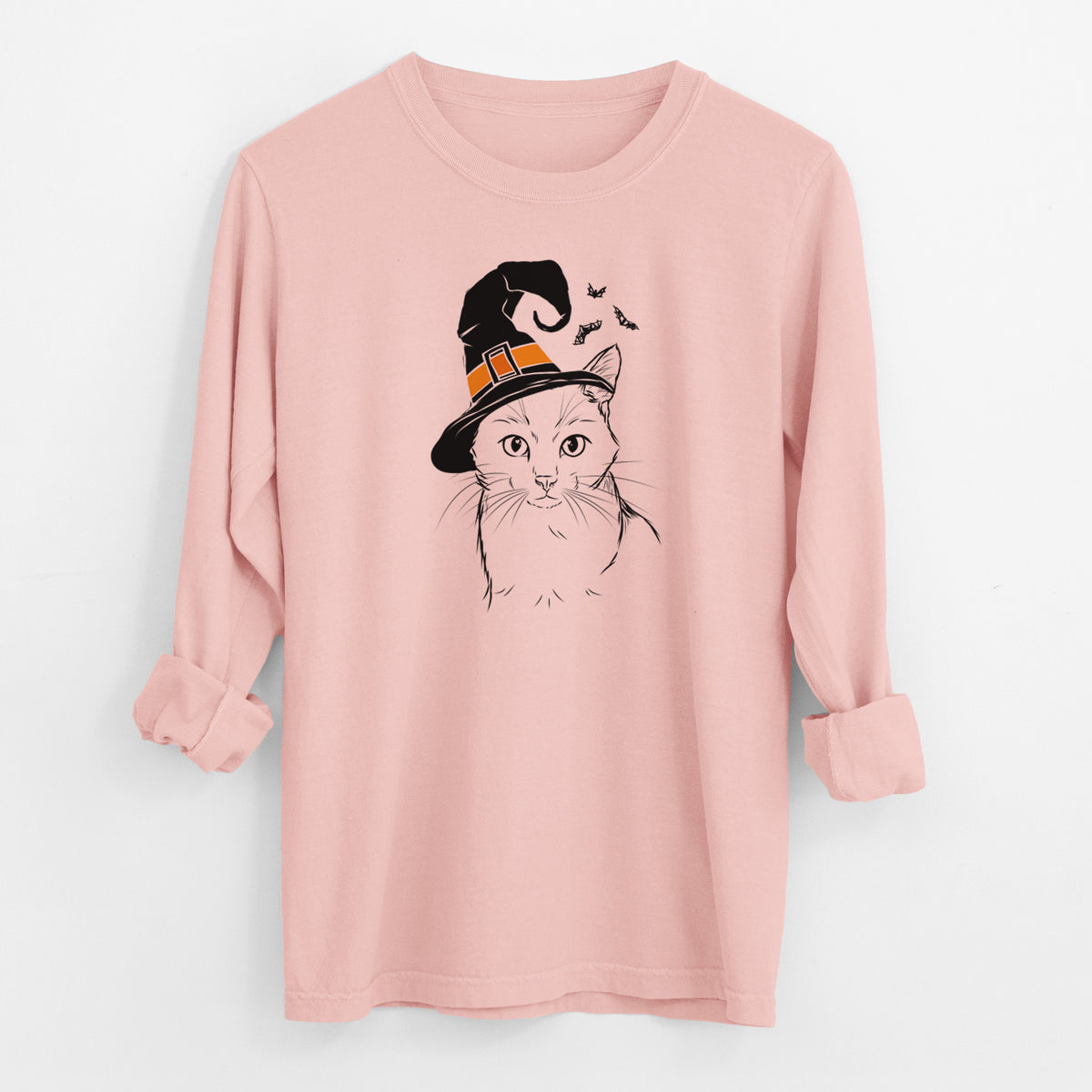 Witch Maverick the Cat - Men's Heavyweight 100% Cotton Long Sleeve