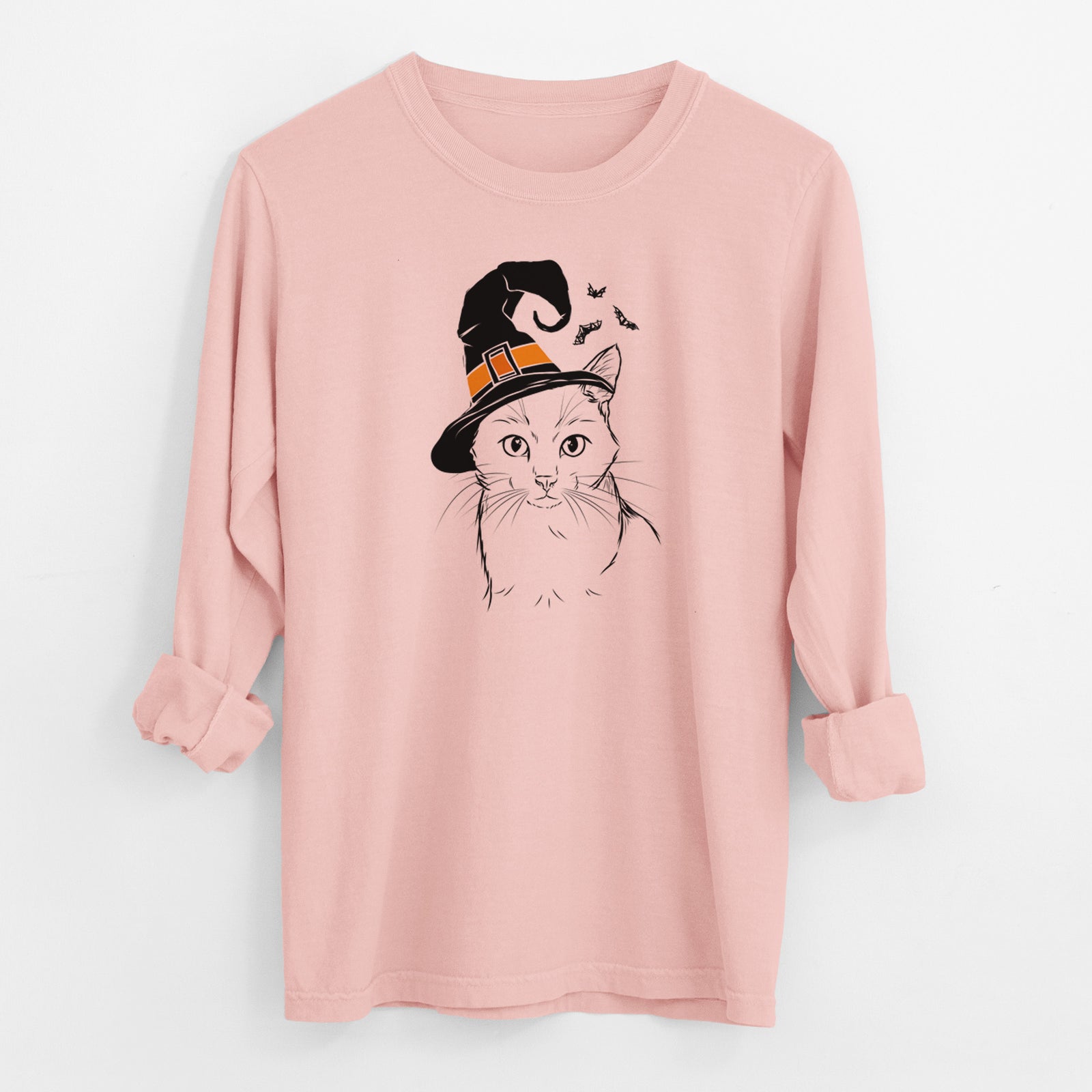 Witch Maverick the Cat - Men's Heavyweight 100% Cotton Long Sleeve