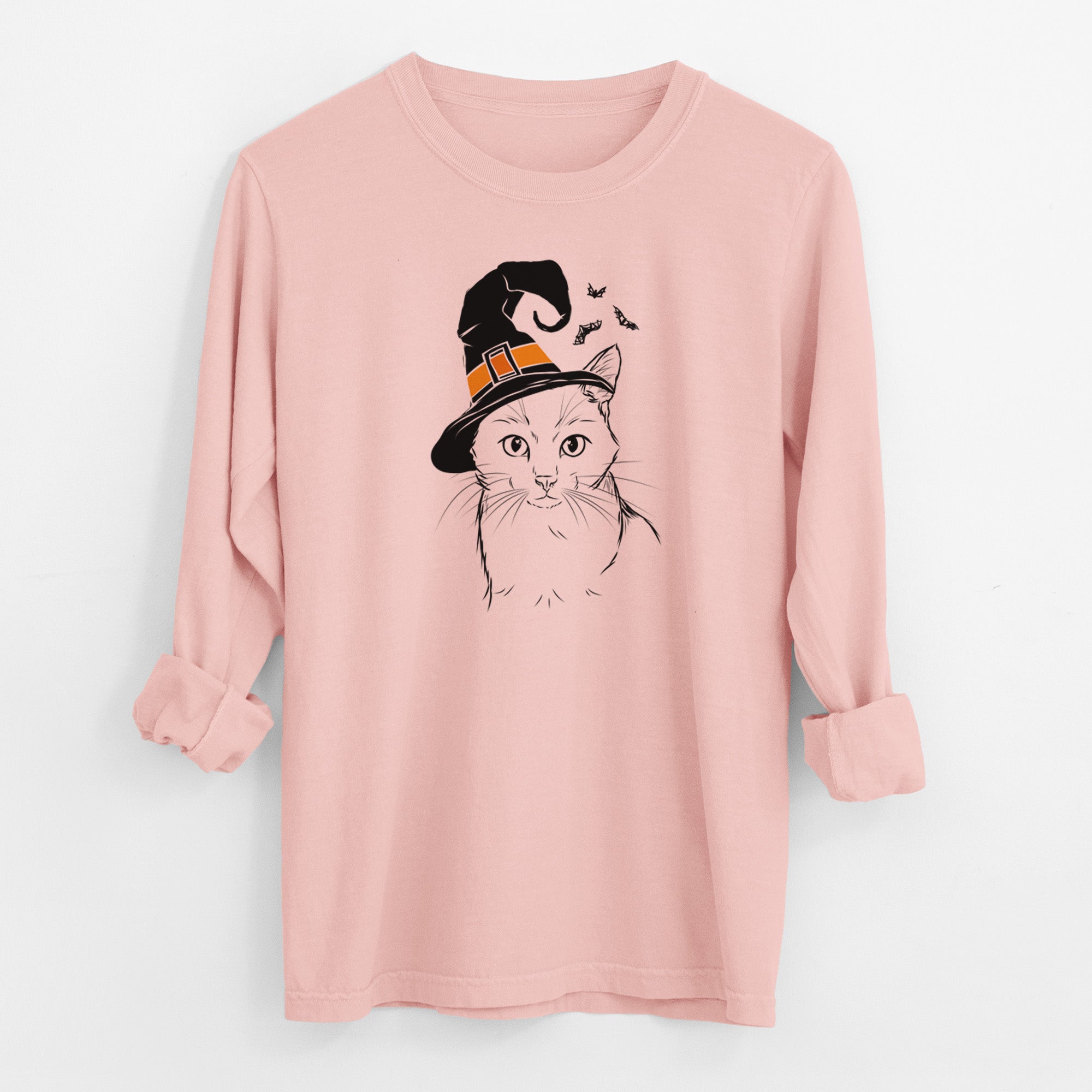 Witch Maverick the Cat - Men's Heavyweight 100% Cotton Long Sleeve