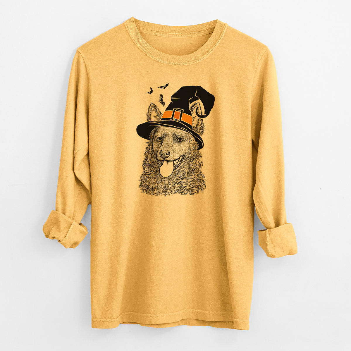 Witch Maximo the Mudi - Men's Heavyweight 100% Cotton Long Sleeve