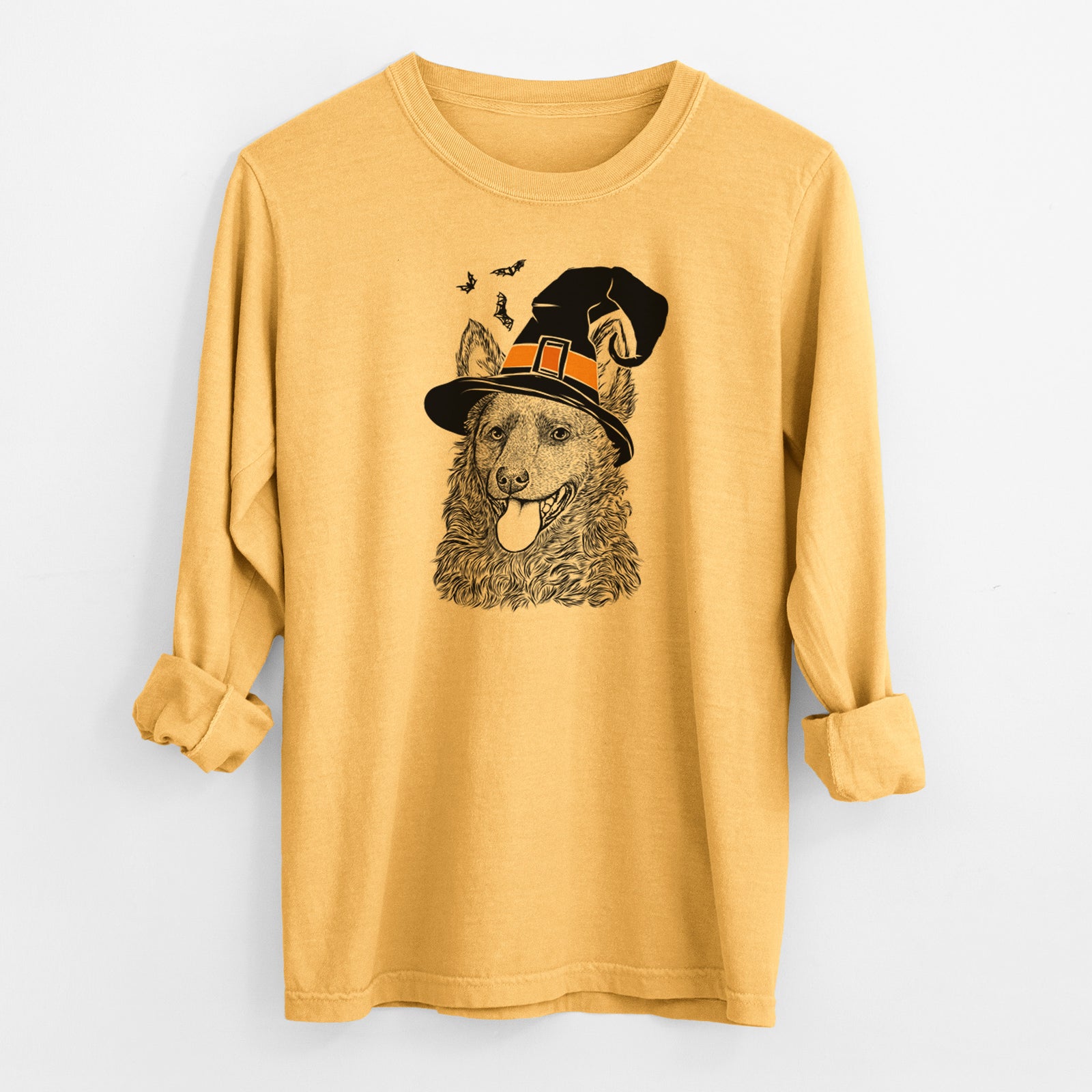 Witch Maximo the Mudi - Men's Heavyweight 100% Cotton Long Sleeve