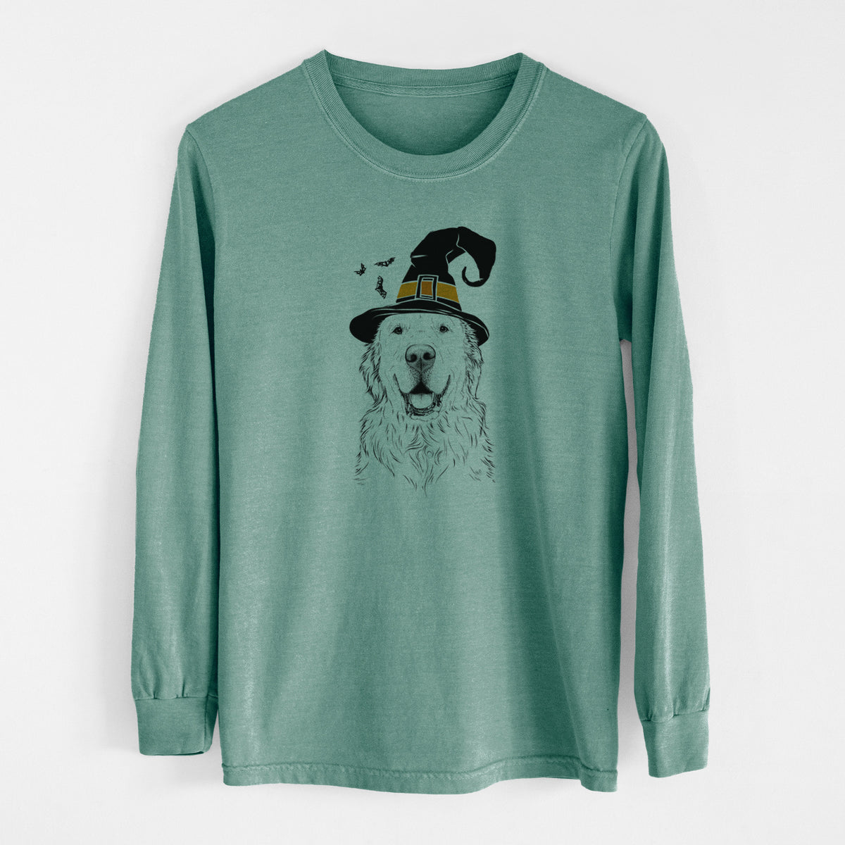 Witch Maximus the Golden Retriever - Men's Heavyweight 100% Cotton Long Sleeve