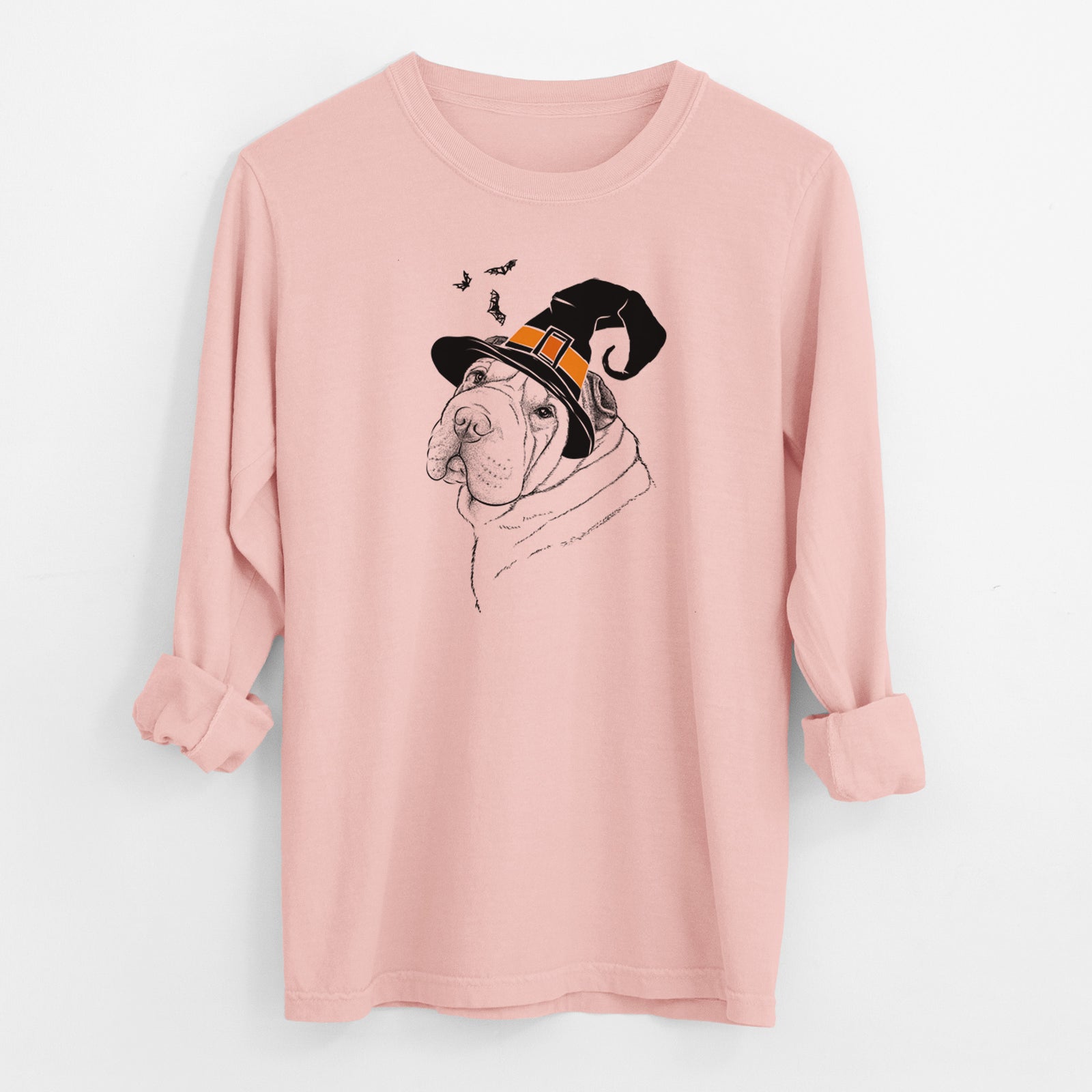 Witch Maximus the Shar Pei - Men's Heavyweight 100% Cotton Long Sleeve