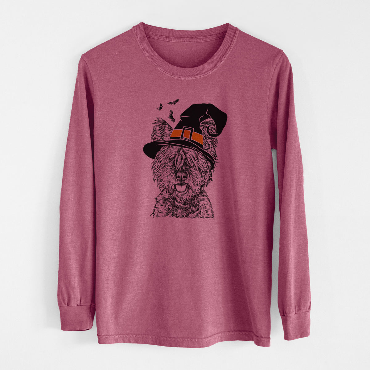 Witch McDuff the Cairn Terrier - Men's Heavyweight 100% Cotton Long Sleeve