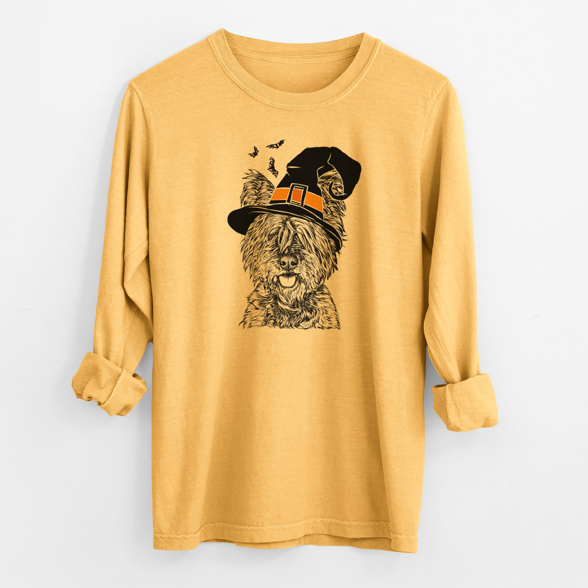 Witch McDuff the Cairn Terrier - Men's Heavyweight 100% Cotton Long Sleeve
