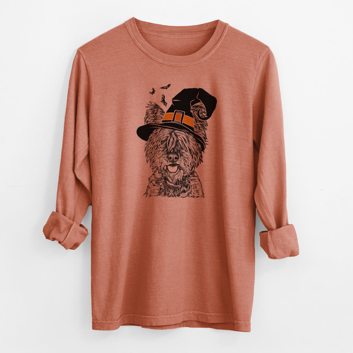 Witch McDuff the Cairn Terrier - Men's Heavyweight 100% Cotton Long Sleeve