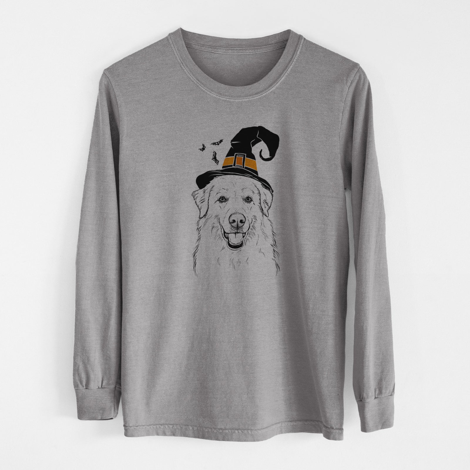 Witch Meg the Great Pyrenees - Men's Heavyweight 100% Cotton Long Sleeve