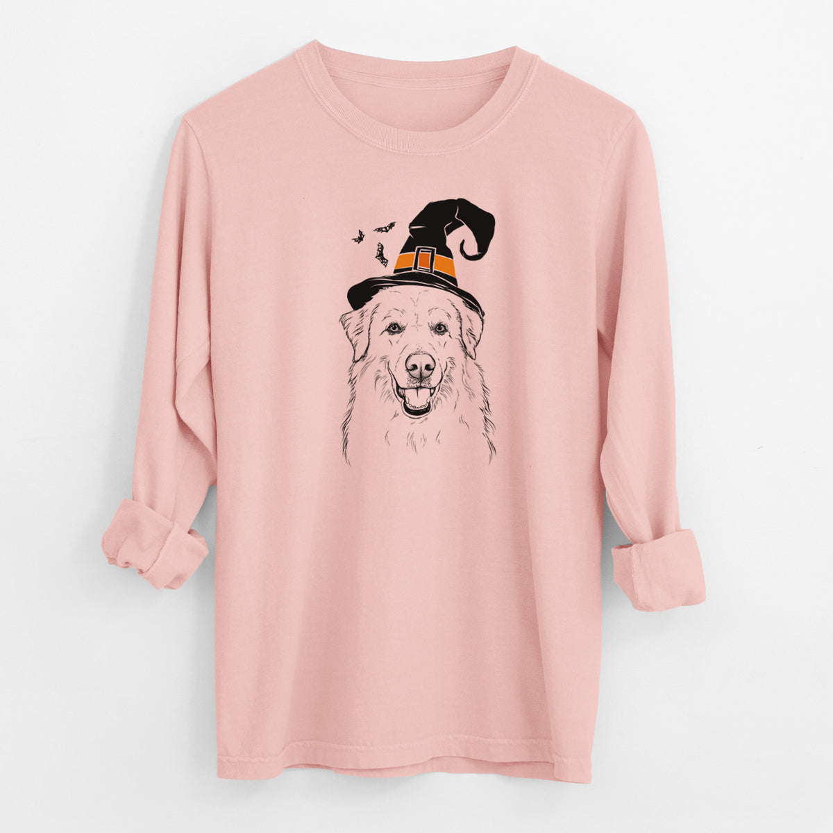 Witch Meg the Great Pyrenees - Men's Heavyweight 100% Cotton Long Sleeve