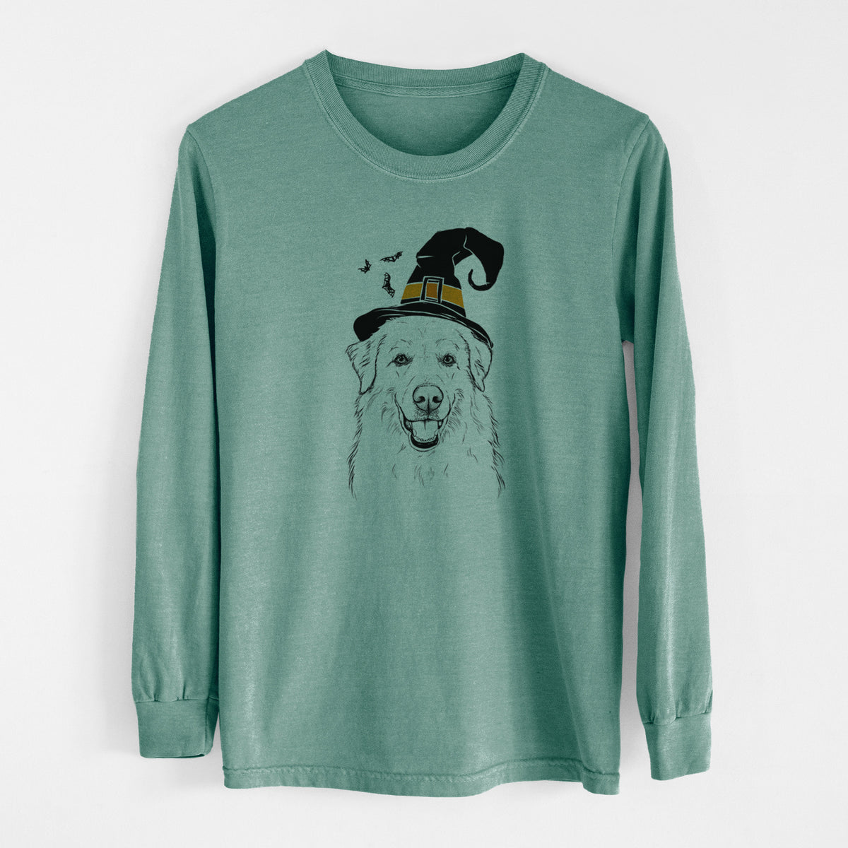 Witch Meg the Great Pyrenees - Men's Heavyweight 100% Cotton Long Sleeve