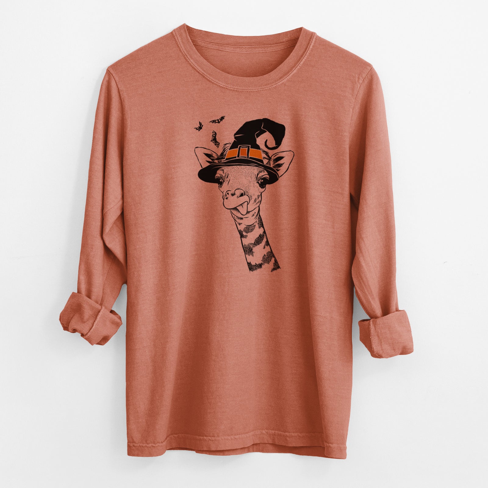 Witch Mel the Baby Giraffe - Men's Heavyweight 100% Cotton Long Sleeve