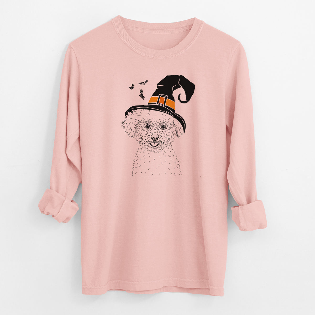Witch Mickey the Bichon Frise - Men's Heavyweight 100% Cotton Long Sleeve